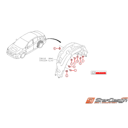 Kit de montage de pare boue arrière SUBARU IMPREZA STI 15-19