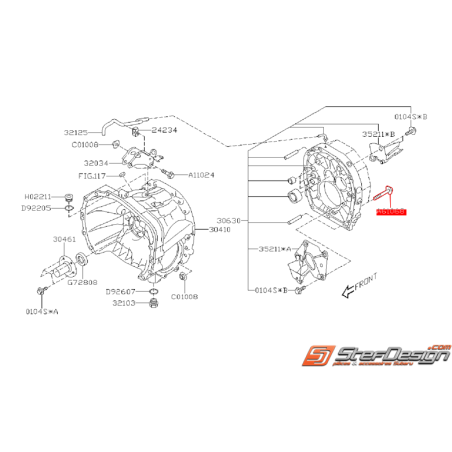 Vis de fixation de plaque adaptateur de boite 6 vitesse SUBARU STI 01-19