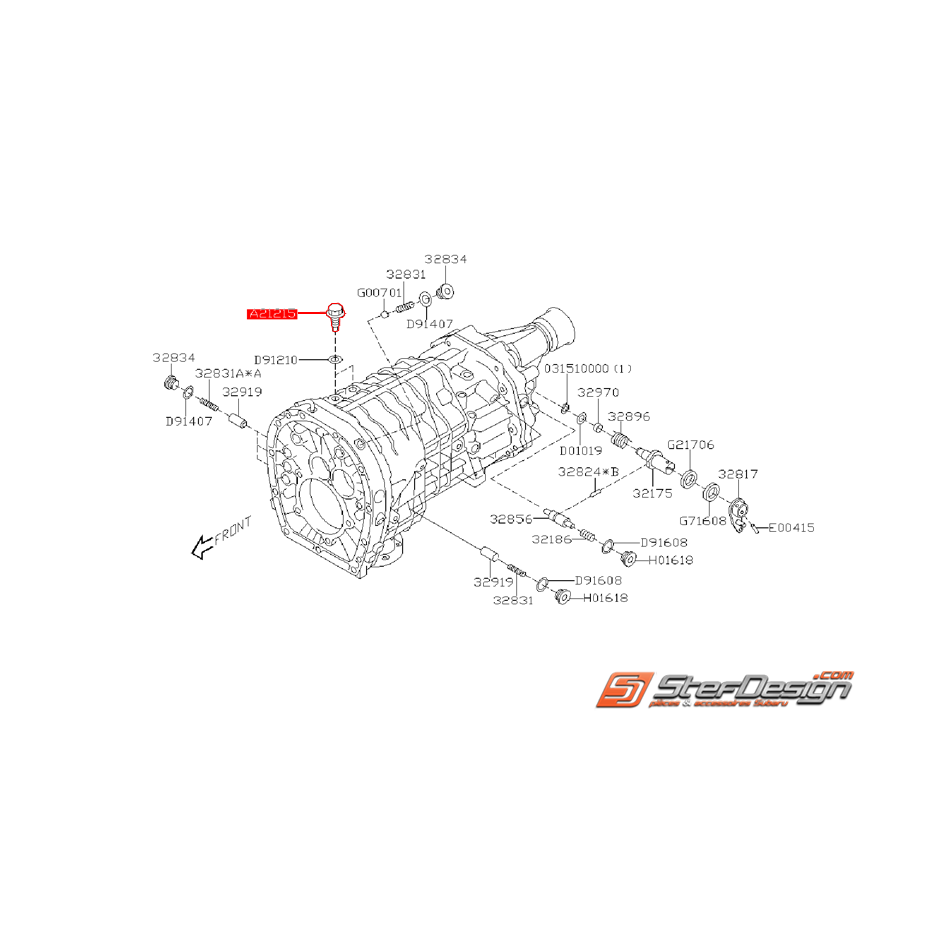 Vis de carter de boite 6 vitesse SUBARU STI 01-19
