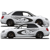 Autocollants latéraux  jaune ou noir  subaru impreza 93/07 Autocollants latéraux  jaune ou noir  subaru impreza 93/07