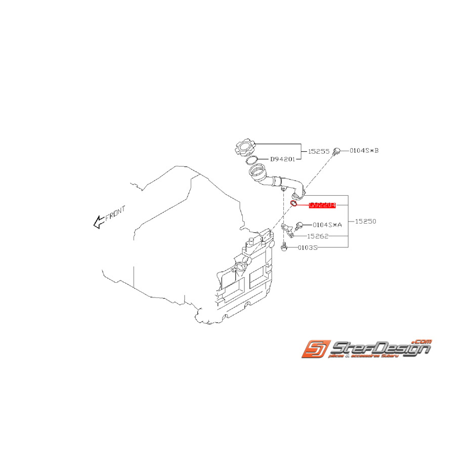 Joint torique inférieur de goulotte de remplissage d'huile GT 99-00 WRX/STI 01-16 Joint torique inférieur de goulotte de remplissage d'huile GT 99-00 WRX/STI 01-16