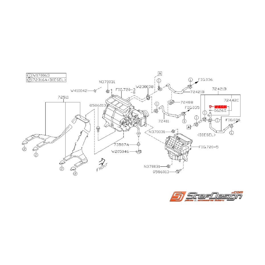 Vis de purge de chauffage SUBARU WRX 2008 Diesel