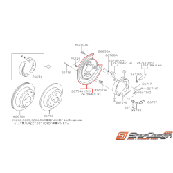 Flasque arrière de frein Subaru Impreza Type R 97-00