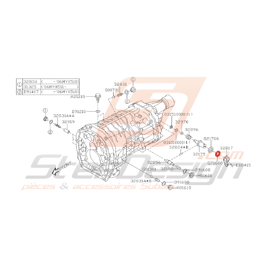 Joint spy de boite de vitesse STI 2006-2007