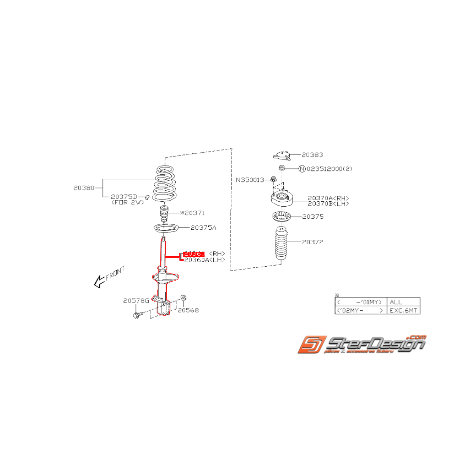 Amortisseur arrière origine subaru WRX 01-02 Break Amortisseur arrière origine subaru WRX 01-02 Break