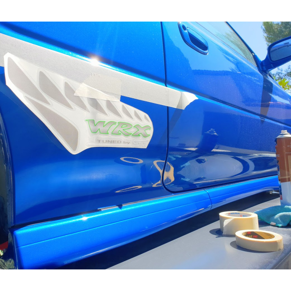 Autocollants d'ailes arrières subaru type R sti (blanc ) Autocollants d'ailes arrières subaru type R sti (blanc )