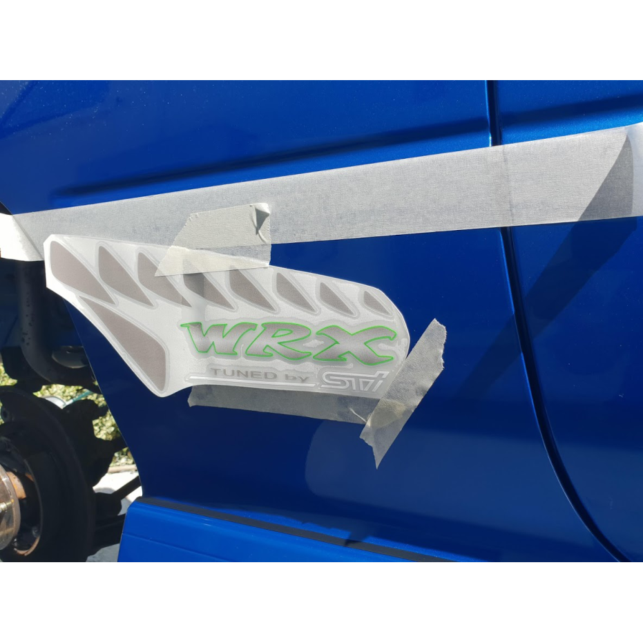 Autocollants d'ailes arrières subaru type R sti (blanc ) Autocollants d'ailes arrières subaru type R sti (blanc )