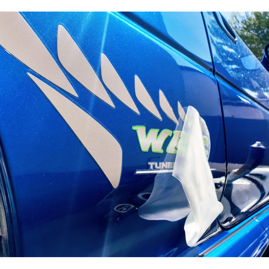 Autocollants d'ailes arrières subaru type R sti (blanc ) Autocollants d'ailes arrières subaru type R sti (blanc )