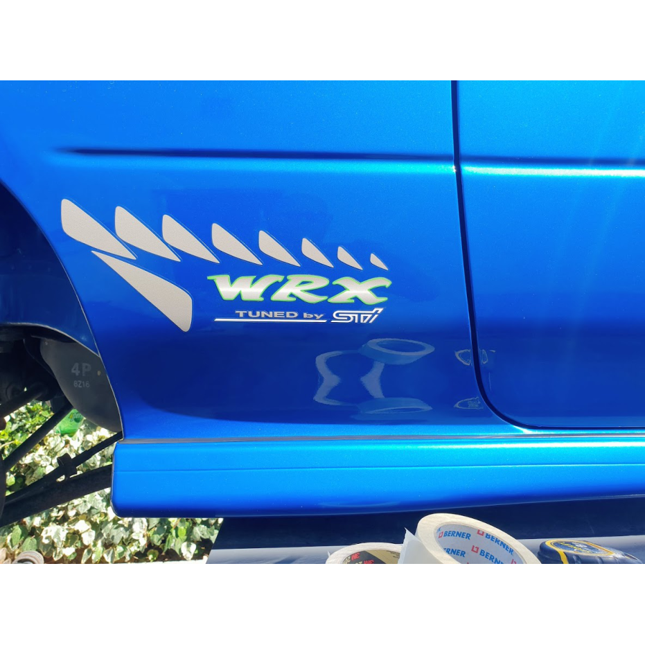 Autocollants d'ailes arrières subaru type R sti (blanc ) Autocollants d'ailes arrières subaru type R sti (blanc )