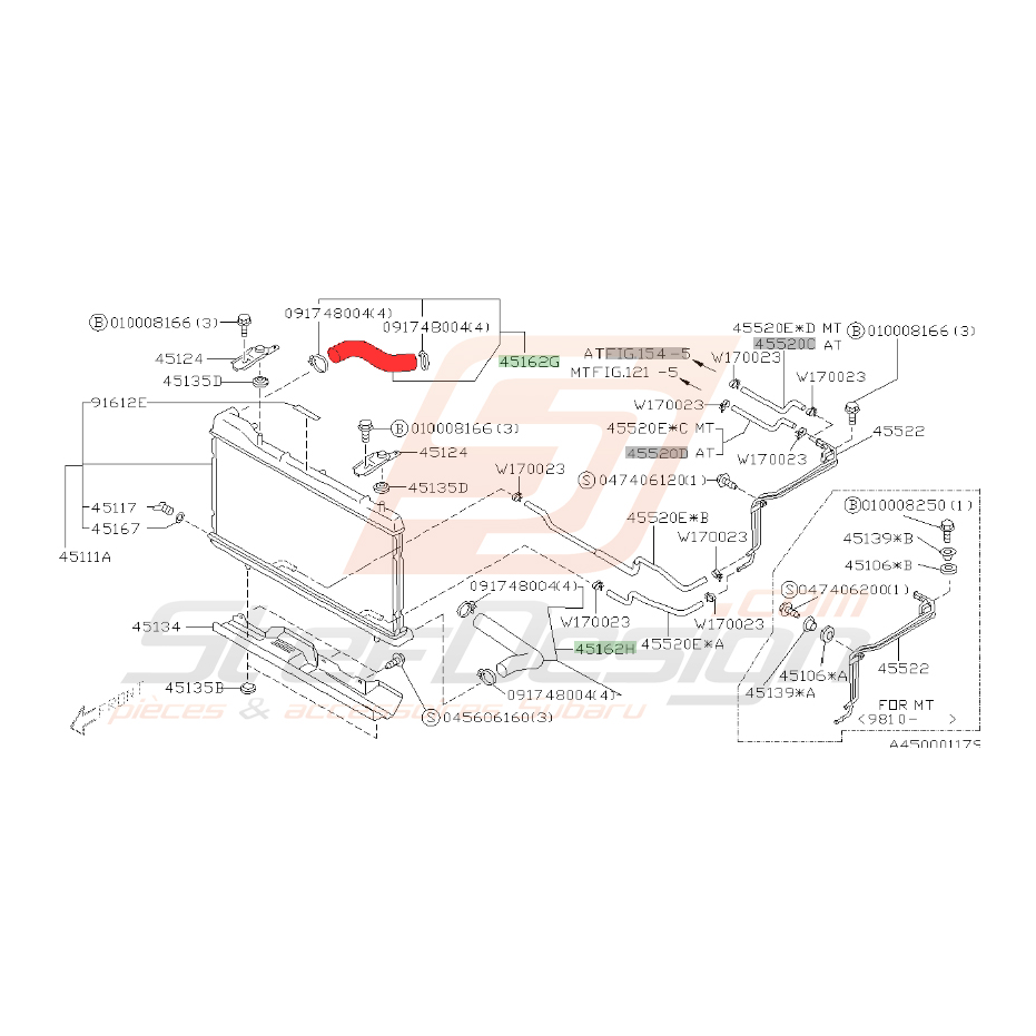 Durite supérieure de radiateur subaru Forester SF5
