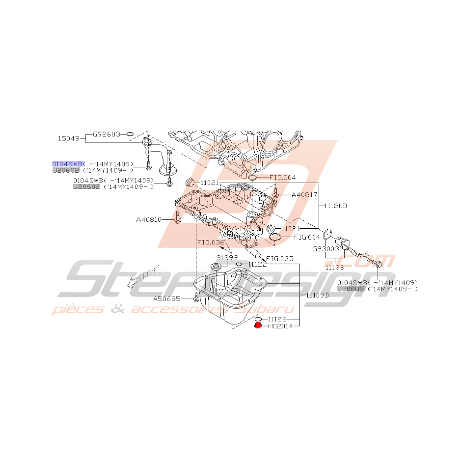 Bouchon de carter d'huile subaru XV EJ20Z 2011 à 2017