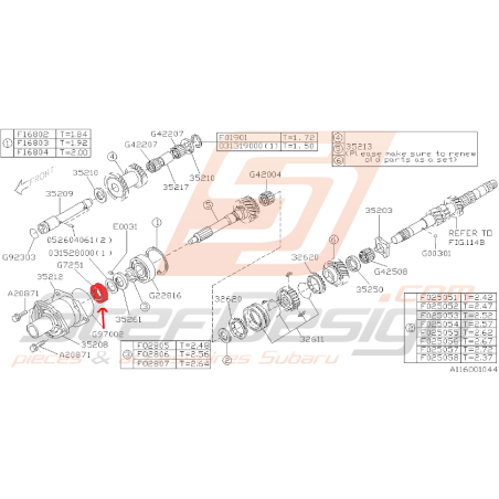 Joint spy d'arbre primaire pour Impreza 2.0l R