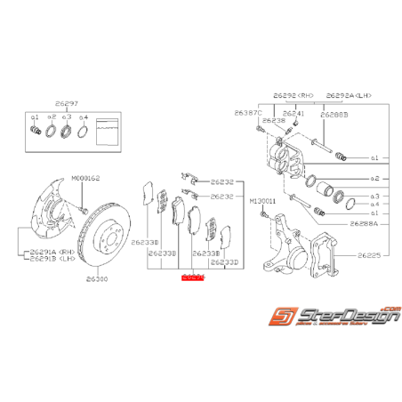 Jeu de plaquettes avant origine SUBARU FORESTER 1998