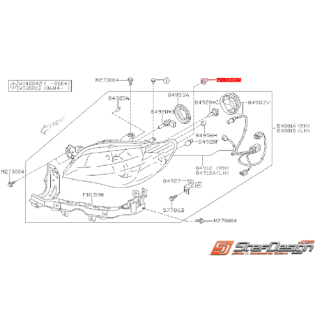 Clip de Feu Avant Origine SUBARU 2.0R Atmo 2005 