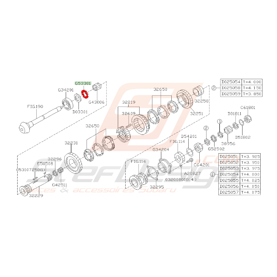 Roulement de butée arbre secondaire impreza 2.0l R Roulement de butée arbre secondaire impreza 2.0l R