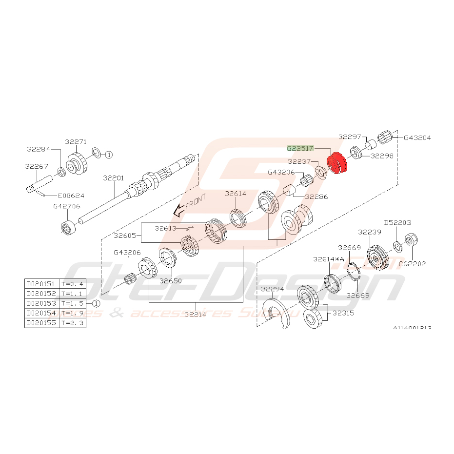 Roulement arbre primaire impreza 2.0l R