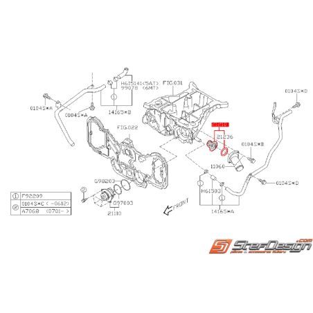 Thermostat origine avec joint subaru Legacy 3.0D 2004