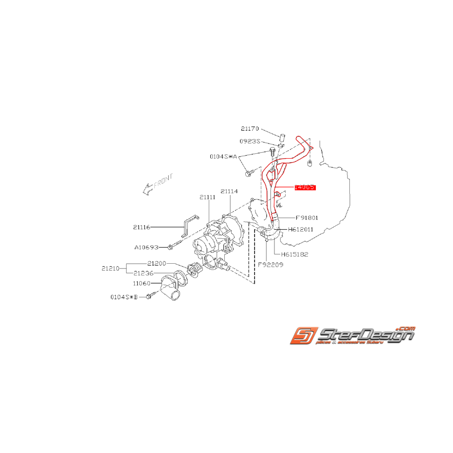 Conduit d'eau origine SUBARU WRX 01-03 Conduit d'eau origine SUBARU WRX 01-03