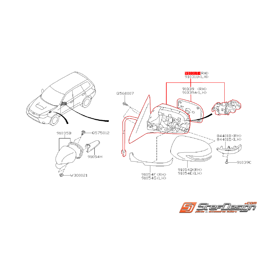 Rétroviseur extérieur SUBARU FORESTER 2011 Diesel