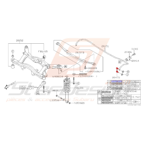 Links arrière de subaru Legacy 2004