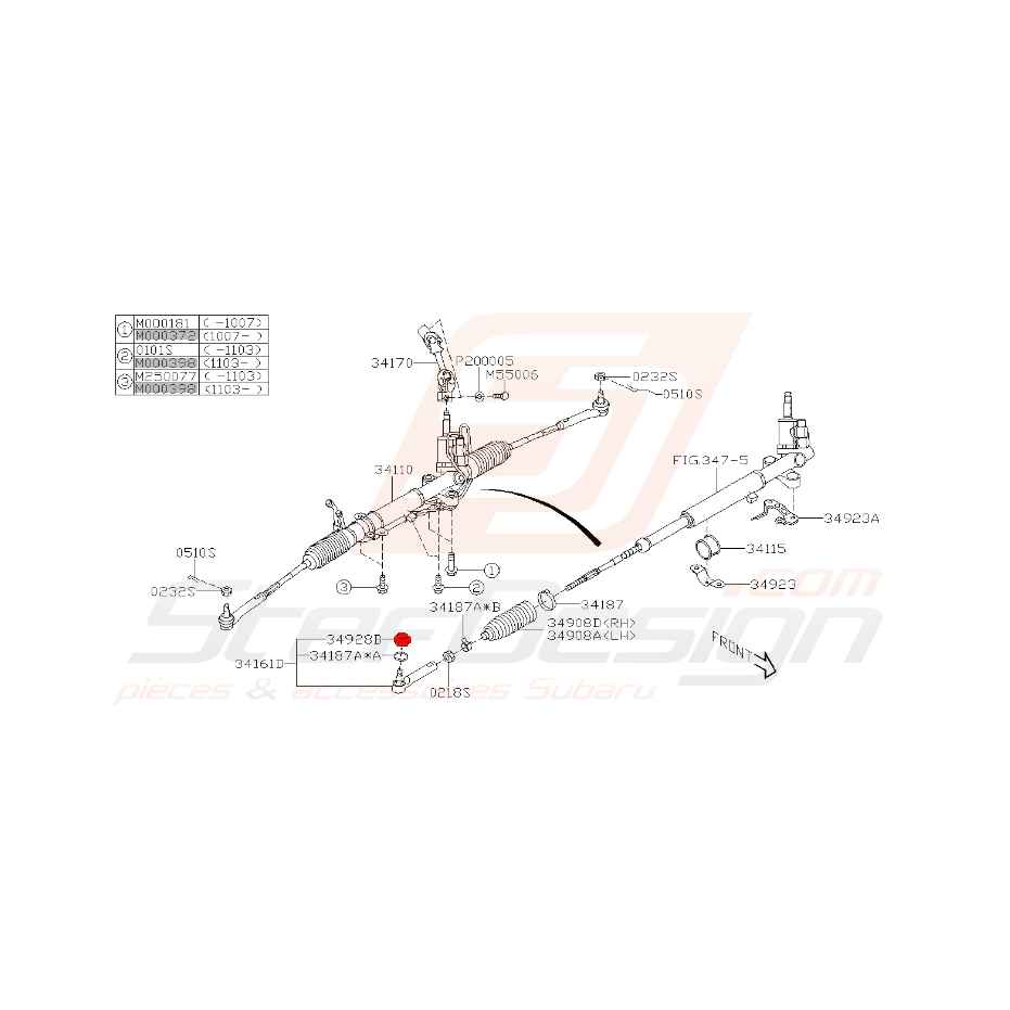 Soufflet de rotule de direction pour GT 93-00 et WRX/STI 2001 à 2014