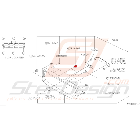 Clips de calandre pour subaru forester SF5