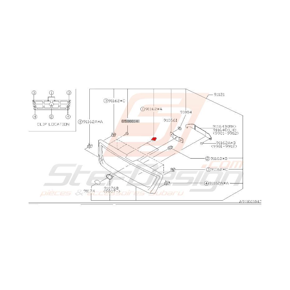 Clips de calandre pour subaru forester SF5 Clips de calandre pour subaru forester SF5