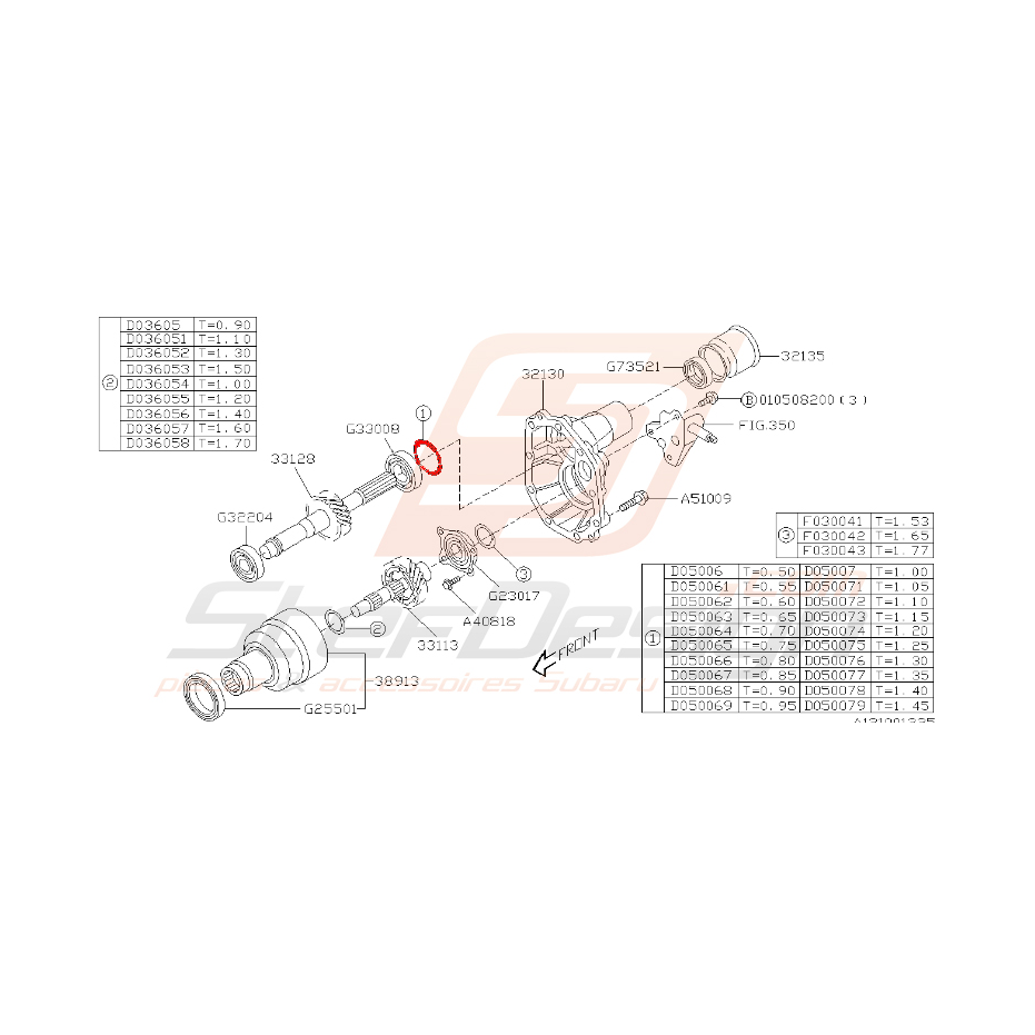Rondelle de pignon de transfère WRX 2006-2007 Rondelle de pignon de transfère WRX 2006-2007