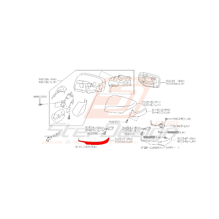 cache de rétroviseur pour STI 2015-2019
