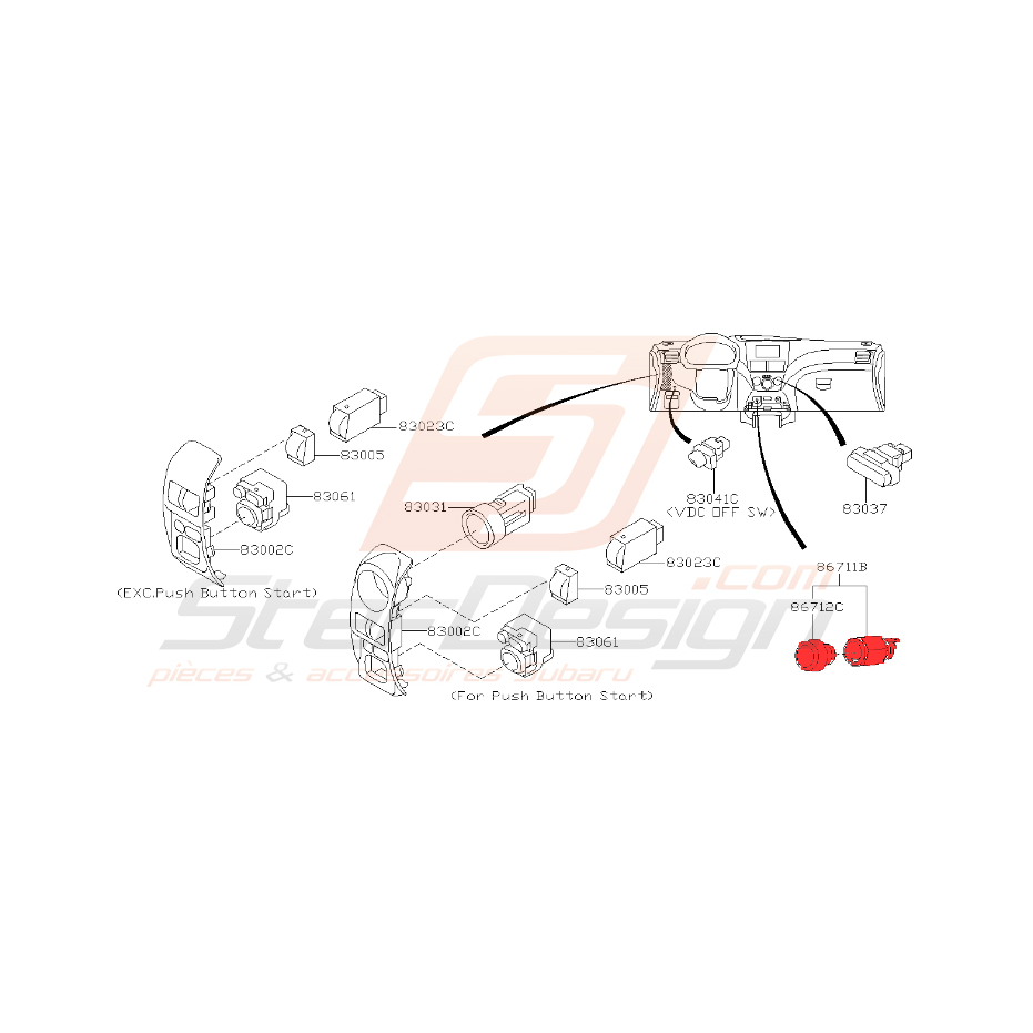 Allume cigare pour Subaru STI 2008-2014