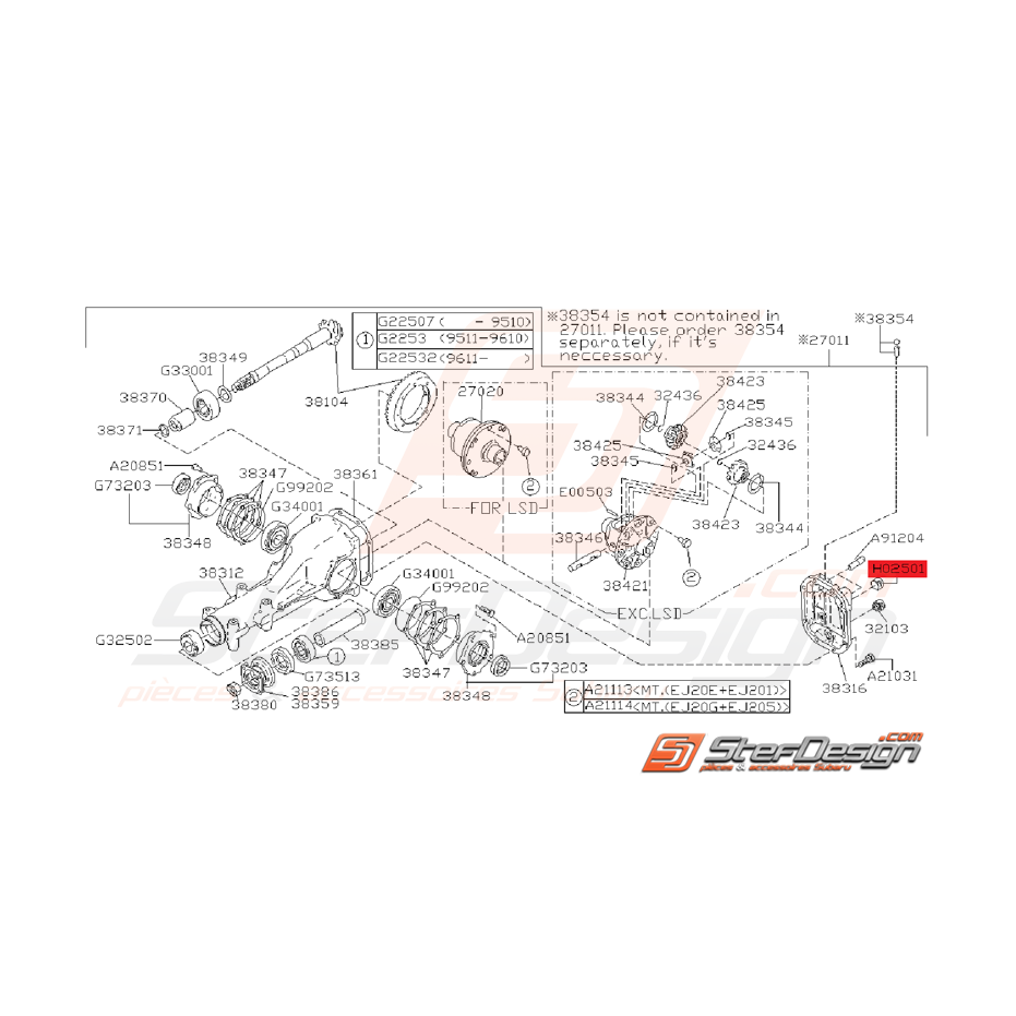 Bouchon de remplissage de pont arrière GT 93-00 WRX/STI 01-05 Bouchon de remplissage de pont arrière GT 93-00 WRX/STI 01-05