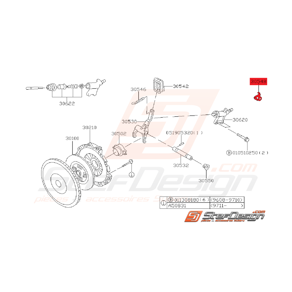 Support de Ressort Fourchette d'embrayage Origine Subaru GT 1997 - 2000