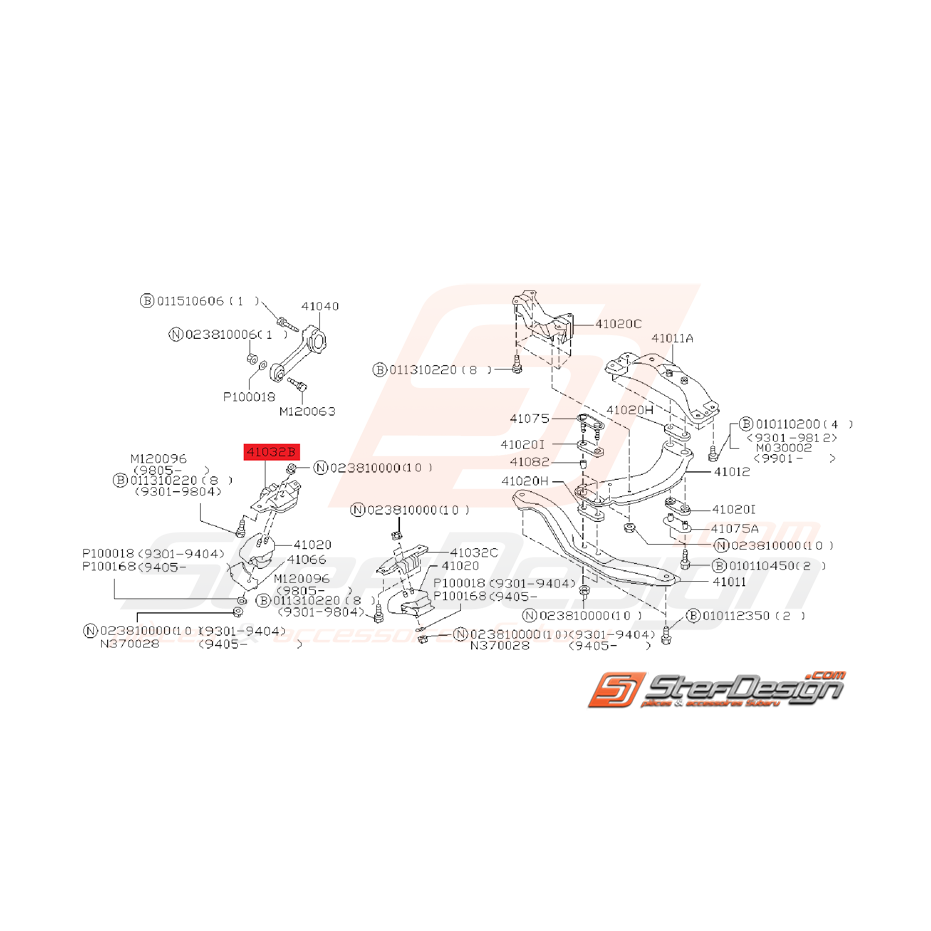 Support Silent Bloc Support de Boite Origine Subaru GT 1993 - 2000