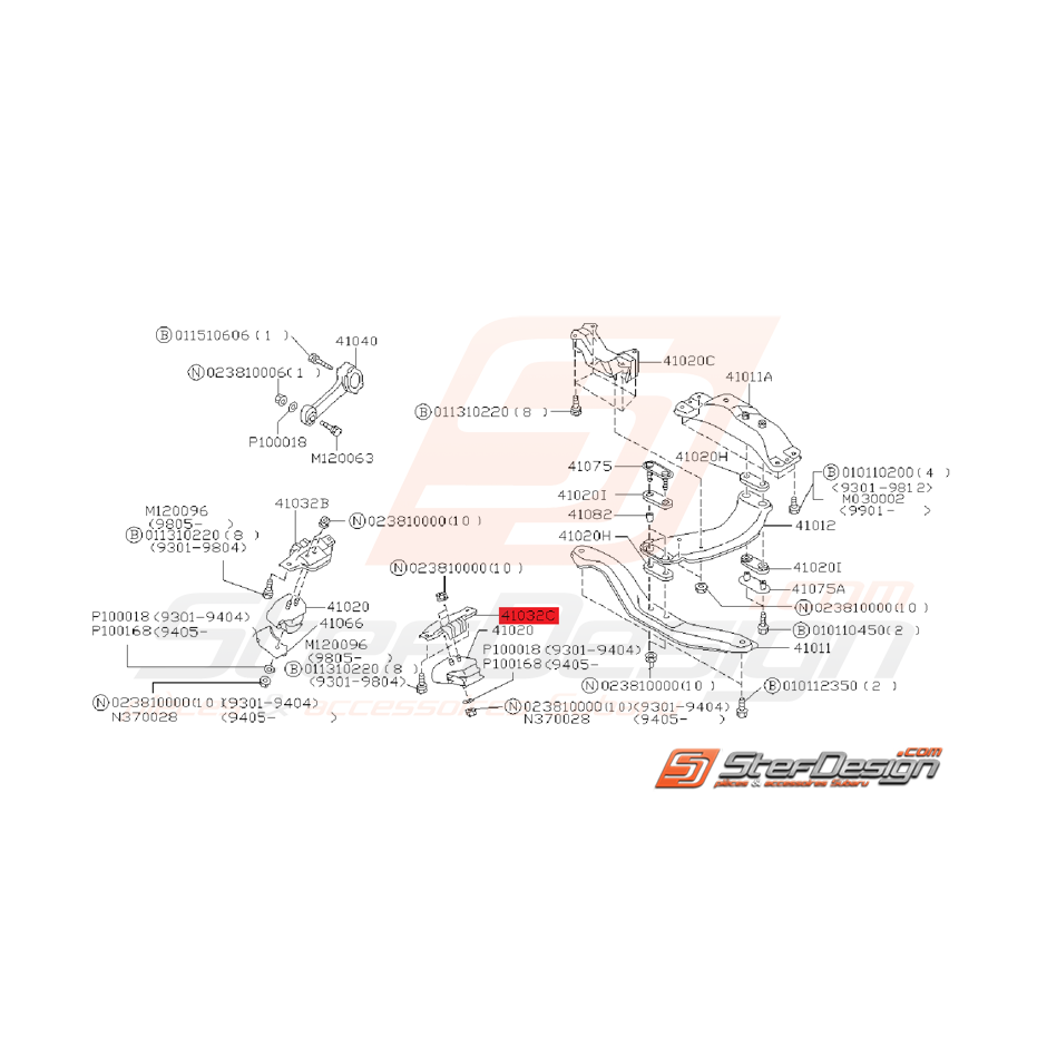 Support Silent Bloc Origine Subaru GT 1993 - 2000