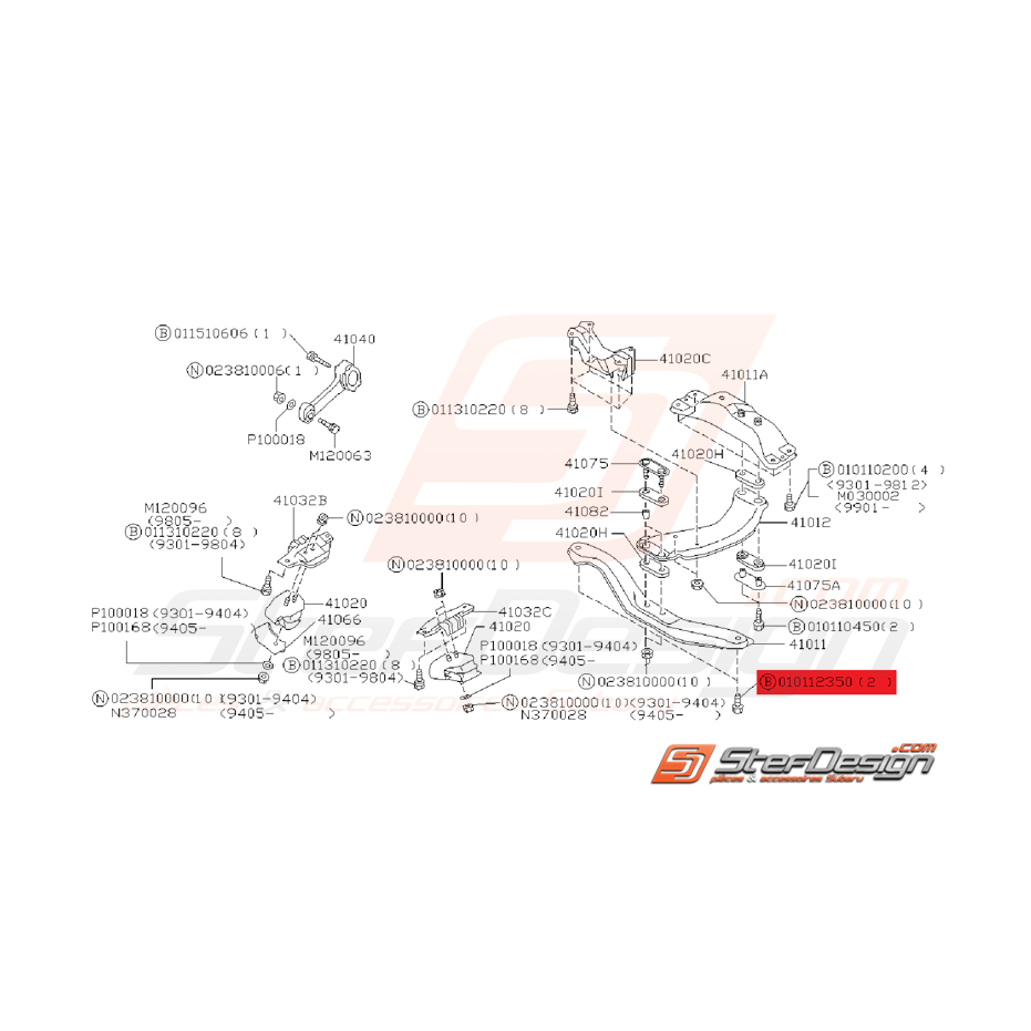 Boulon Support de boite Origine Subaru GT 1993 - 2000 Boulon Support de boite Origine Subaru GT 1993 - 2000