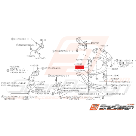 Entretoise de Poutre Transversale Origine Subaru GT 1993 - 2000