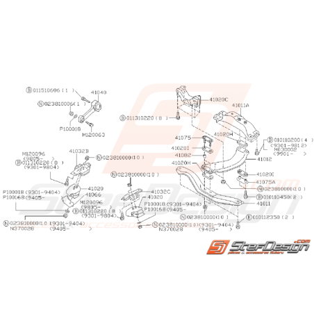 Ensemble Support de Boite Subaru GT 1993 - 2000