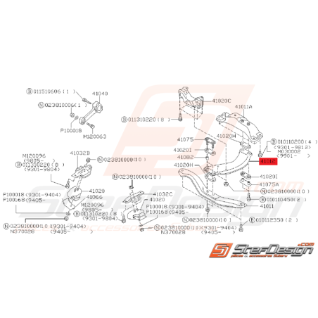 Traverse Centrale de Support de Boite Origine Subaru GT 93 - 00