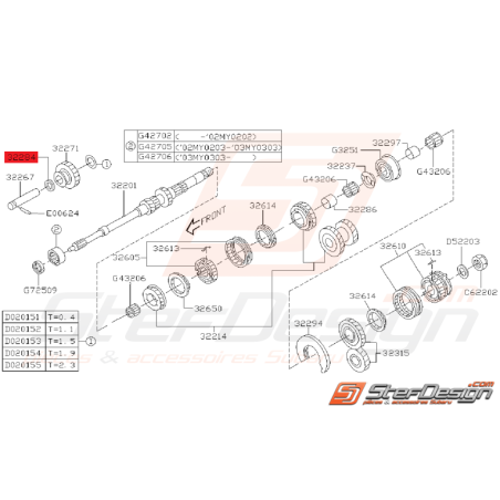 Rondelle Engrenage Intermédiaire Origine Subaru GT 1993 - 2000