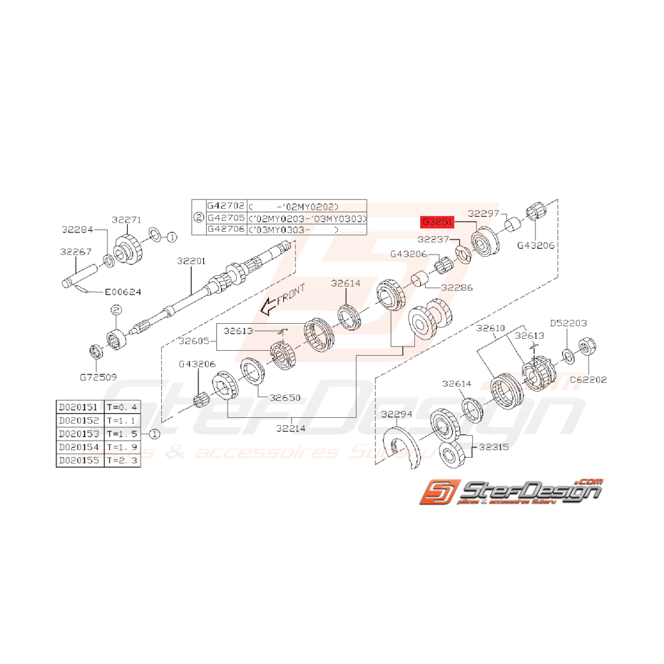 Roulement de Boite Arbre Primaire Origine Subaru GT 93 - 00 WRX 01 - 06