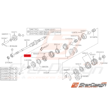 Ensemble Manchon et Moyeu Origine Subaru GT 1999 - 2000