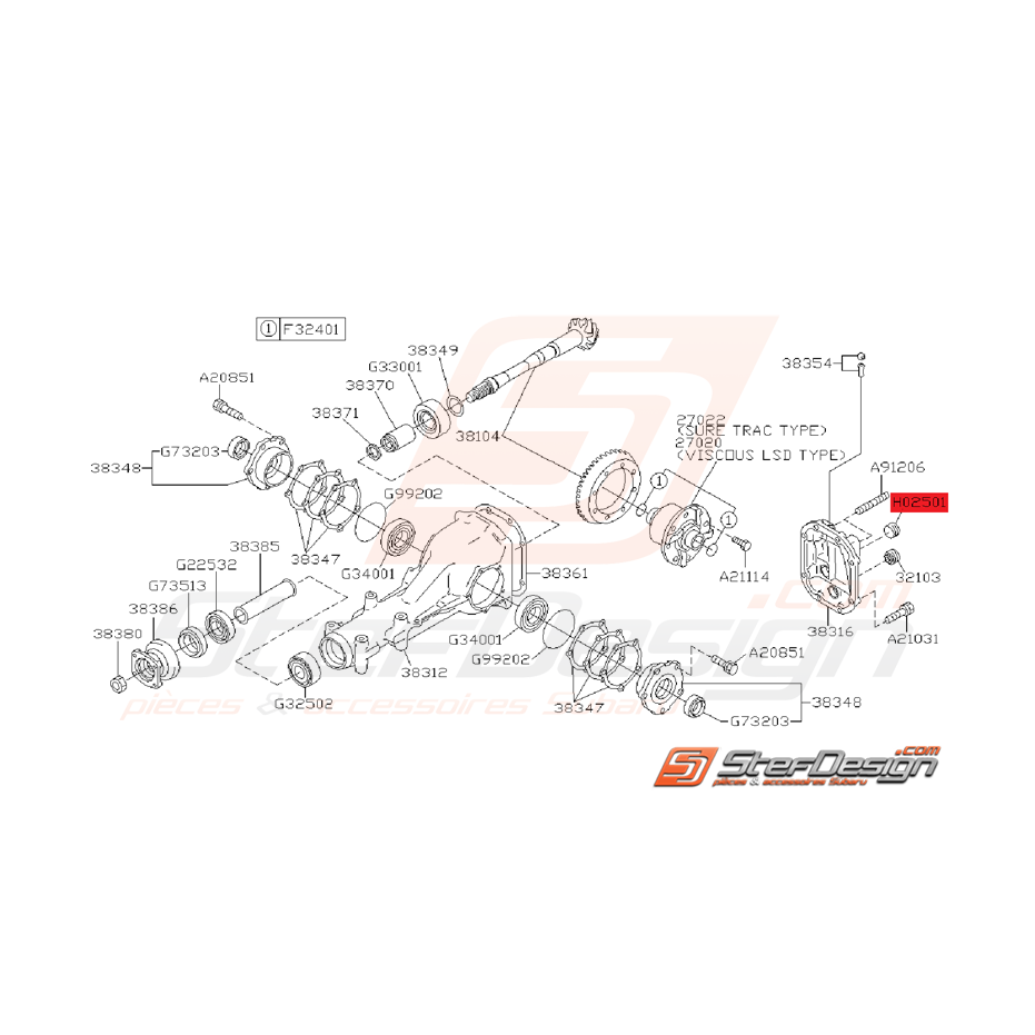 Bouchon de remplissage de pont arrière GT 93-00 WRX/STI 01-05 Bouchon de remplissage de pont arrière GT 93-00 WRX/STI 01-05
