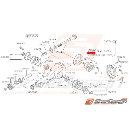 Viscocoupleur Arrière Origine Subaru WRX 2001 - 2007