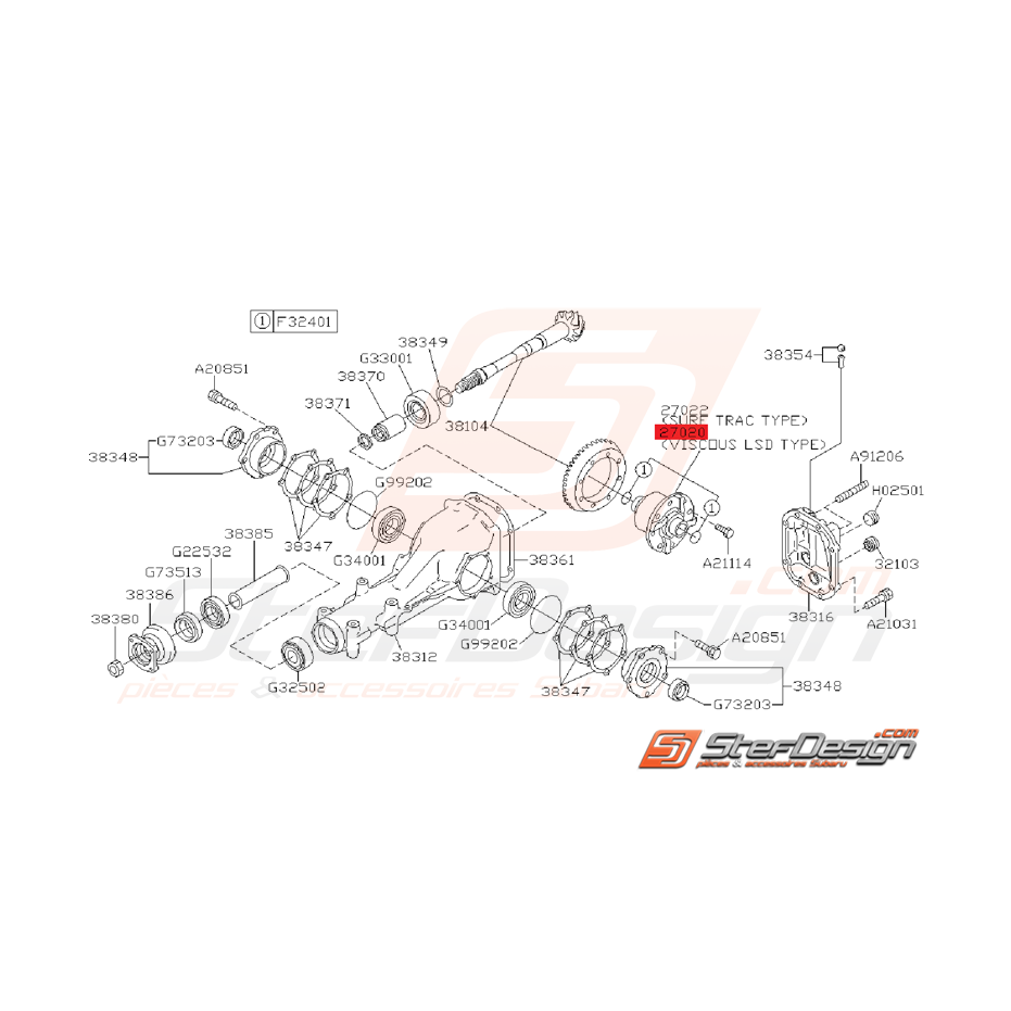 Viscocoupleur Arrière Origine Subaru WRX 2001 - 2007