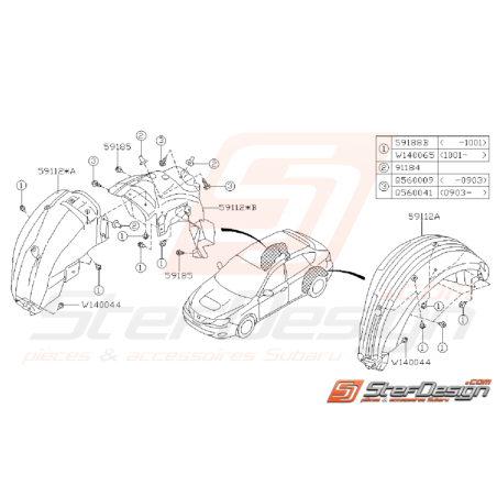 Ensemble passage de roue arrière WRX/STI 08-10