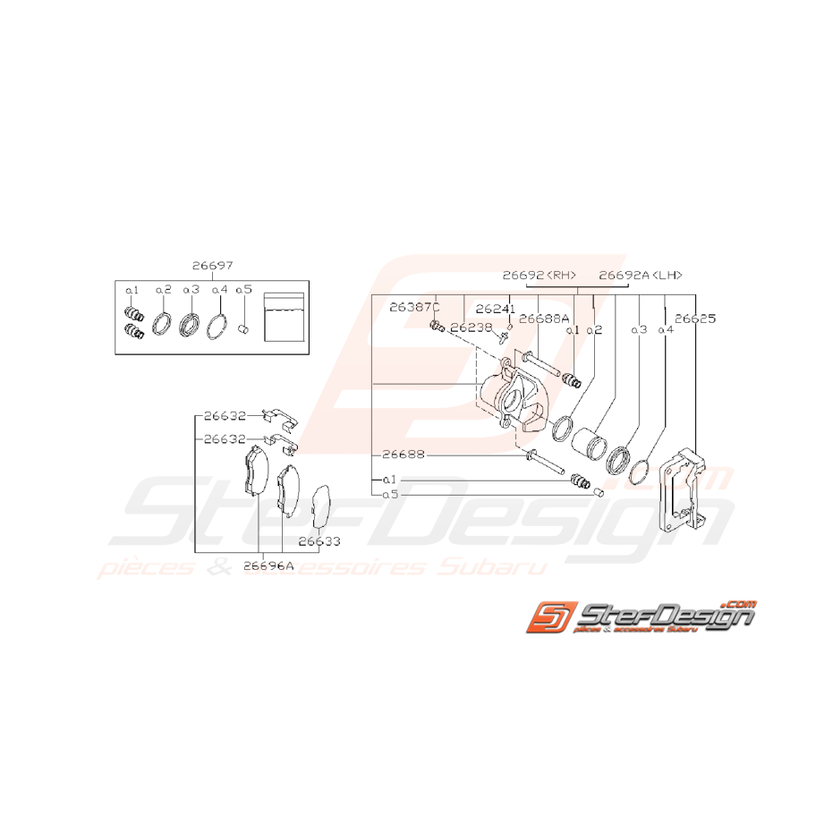 Ensemble frein arrière GT 99-00