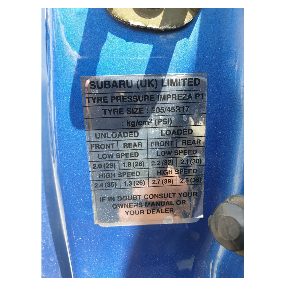 Autocollant subaru impreza p1 