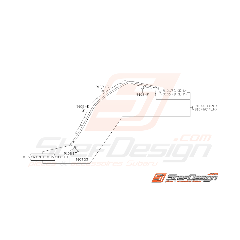 Ensemble baguette de toit GT 93-00 Ensemble baguette de toit GT 93-00