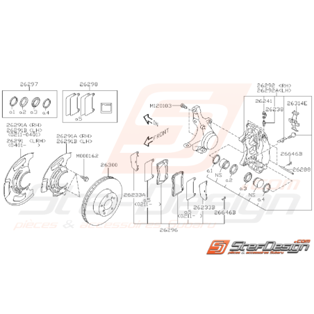 Ensemble frein avant STI 01-04