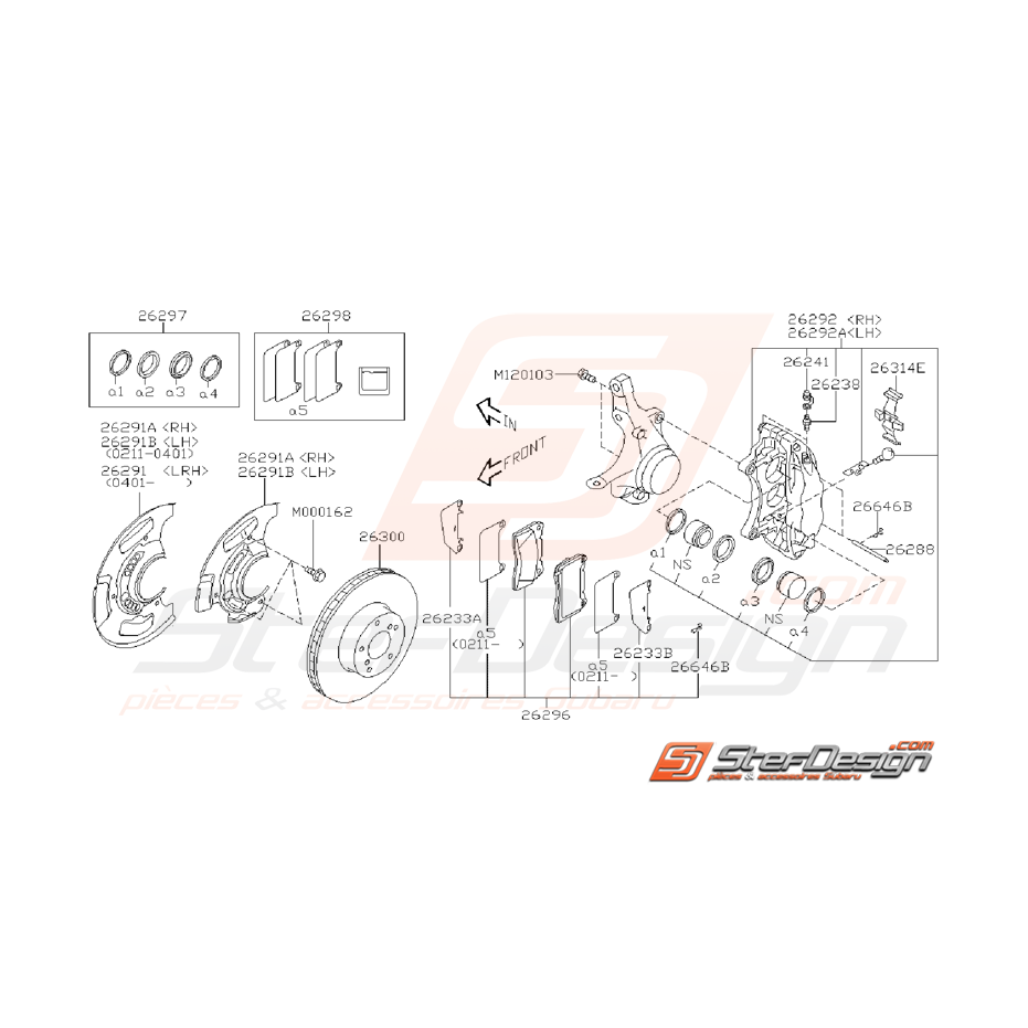 Ensemble frein avant STI 01-04